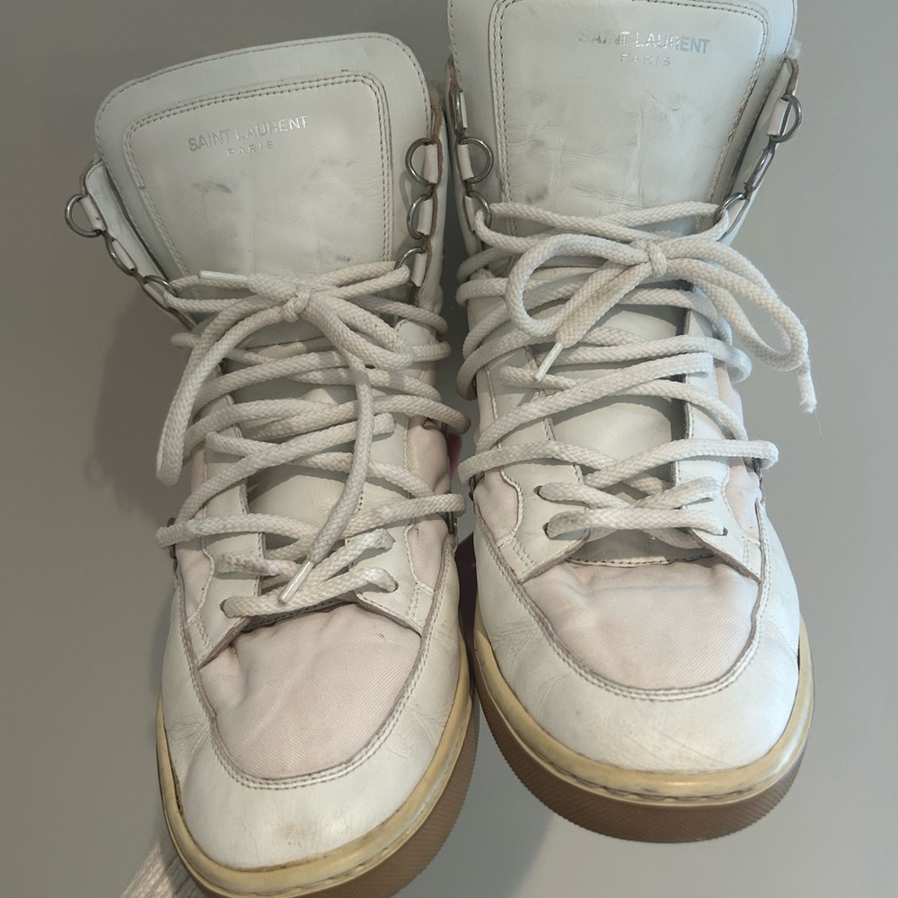 Saint Laurent Ski Shearling High-Top Sneakers